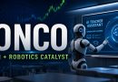 NASDAQ ONCO AI robotics catalyst with humanoid robot classroom visual